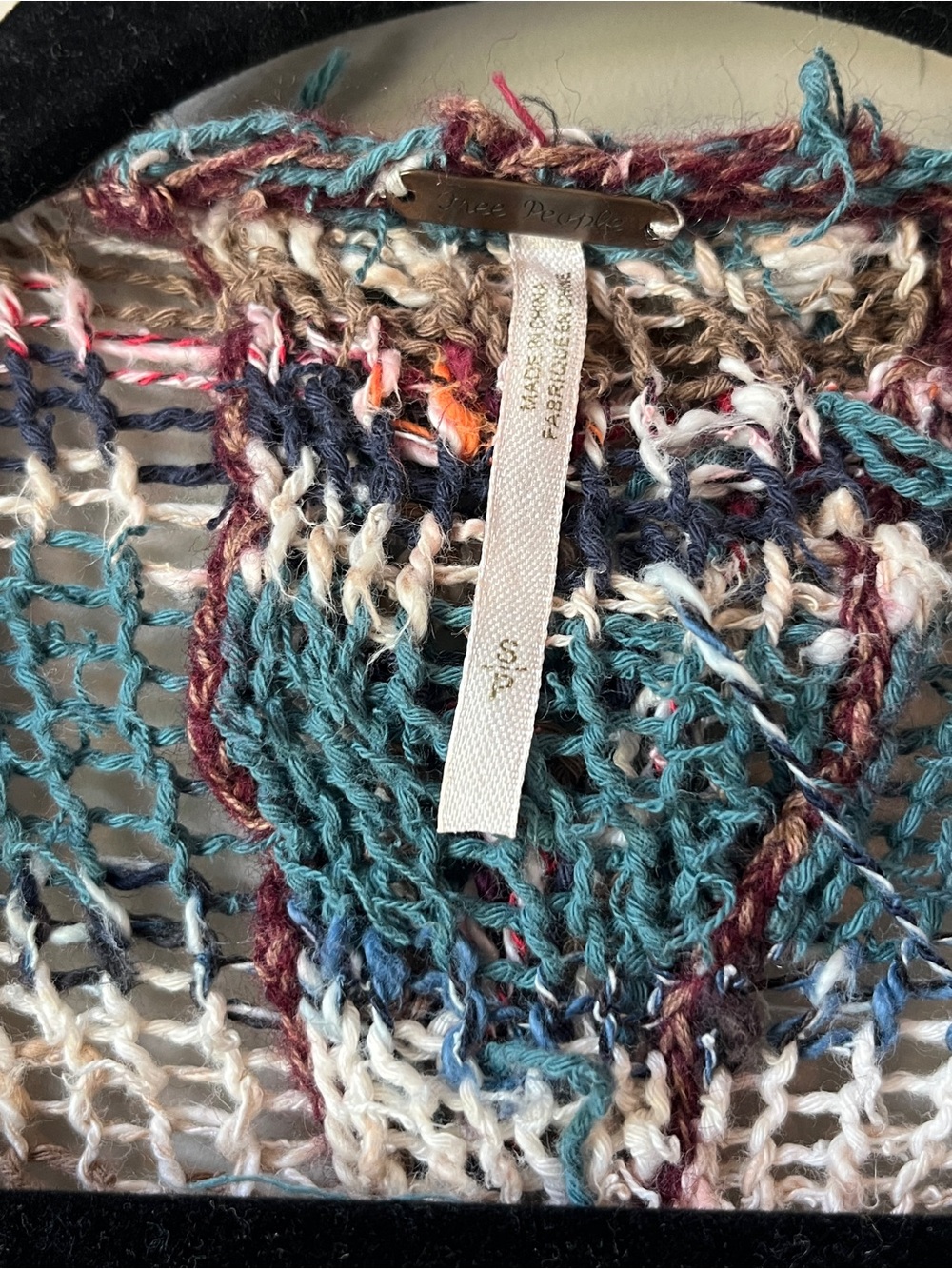 Free People Multicolor Striped Knit Fringe Open Cardigan - Picture 4 of 5
